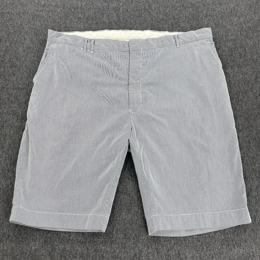 Vintage Polo Ralph Lauren Seersucker Shorts Mens 42 (Fits 40) Blue Stripe Preppy
